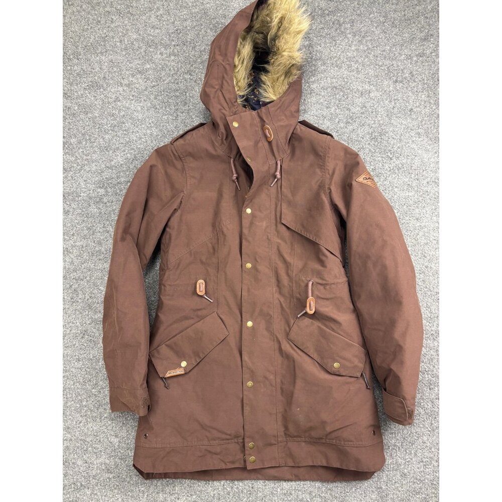 Dakine Jacket Womens XS Brown Faux Fur Hood Insulated Parka Ski Snowboarding